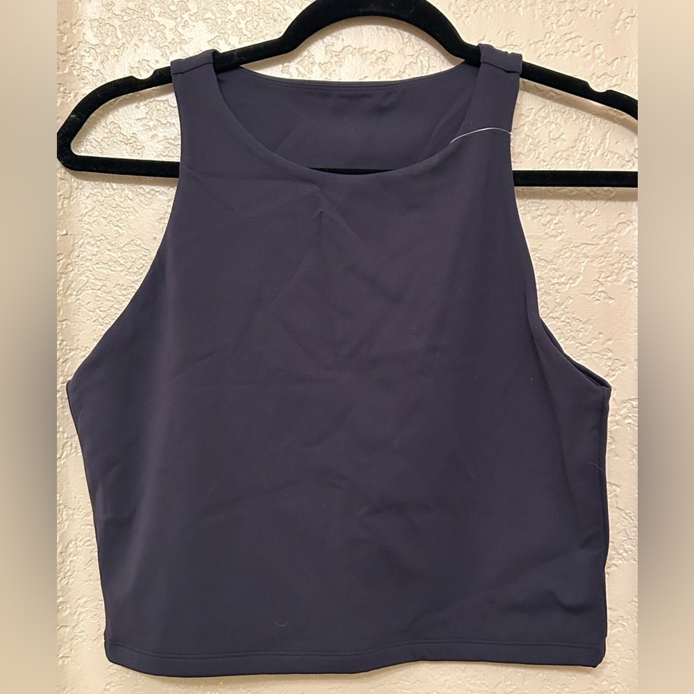 CRZ YOGA NWT Navy High-Neck Crop Tank, Size XL